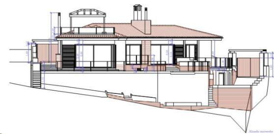 Alzado Sur de proyecto de reforma en Marbella